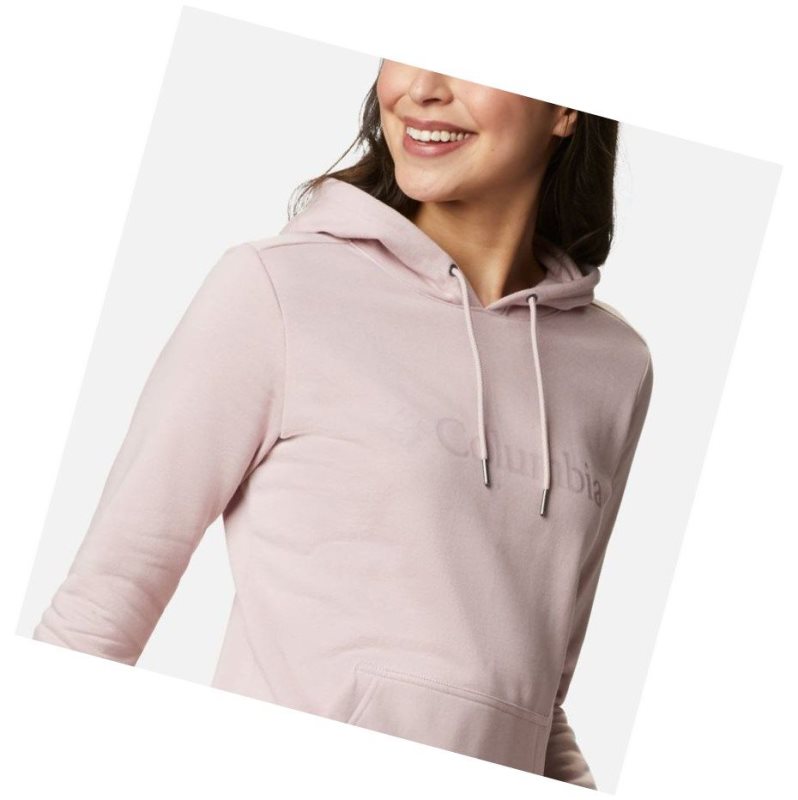 Columbia Logo Kapşonlu Kadın Pembe | 74916-AZWF