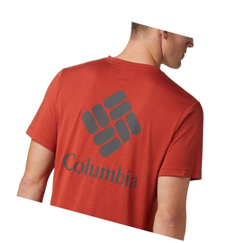 Columbia Maxtrail Logo Tişört Erkek Kırmızı | 32498-NUOS