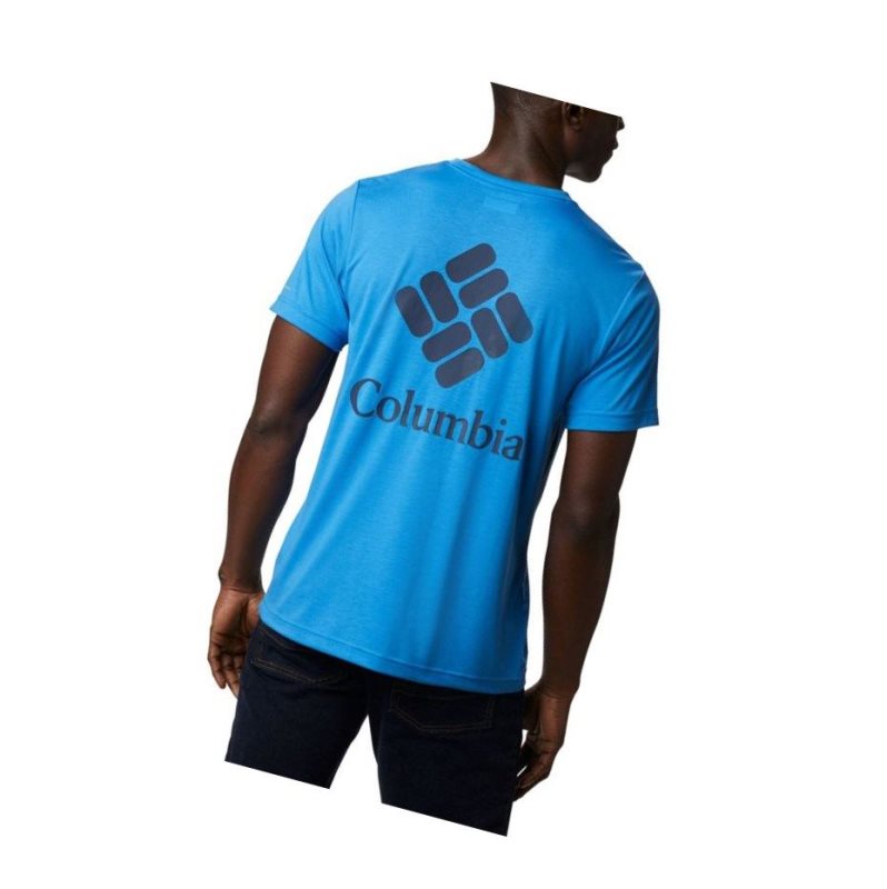 Columbia Maxtrail Logo Tişört Erkek Mavi Mavi | 28450-ZTVE