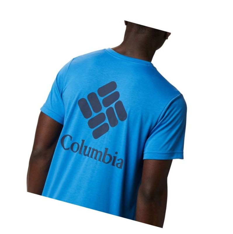 Columbia Maxtrail Logo Tişört Erkek Mavi Mavi | 28450-ZTVE