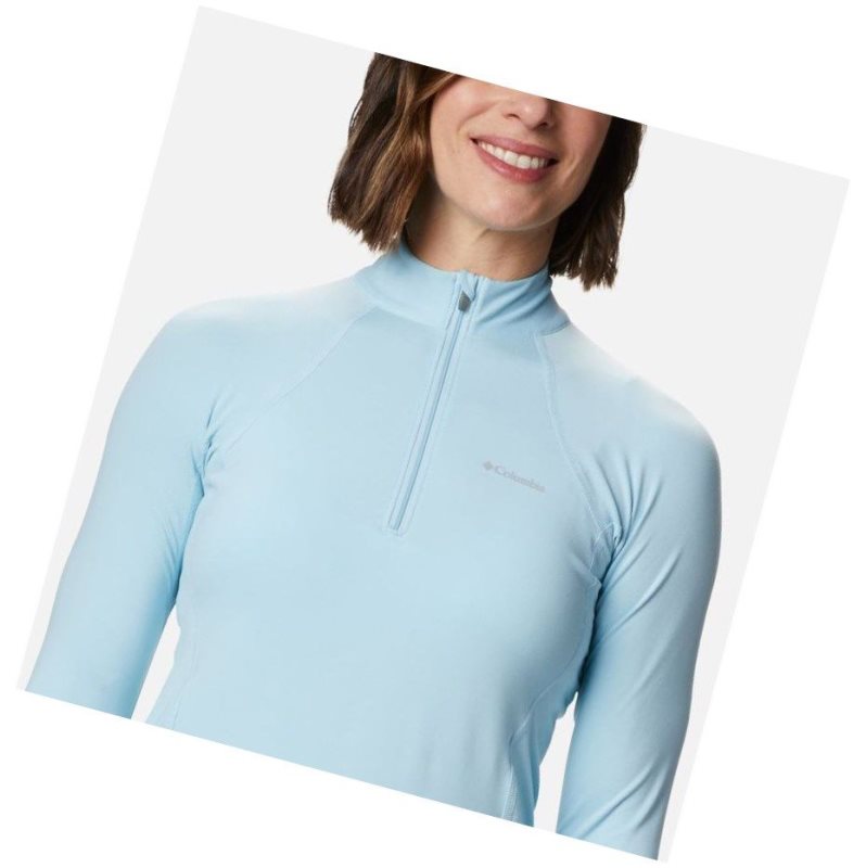 Columbia Midweight Stretch Baselayer Long Sleeve Half Zip Sweatshirt Kadın Mavi | 70651-HLFU