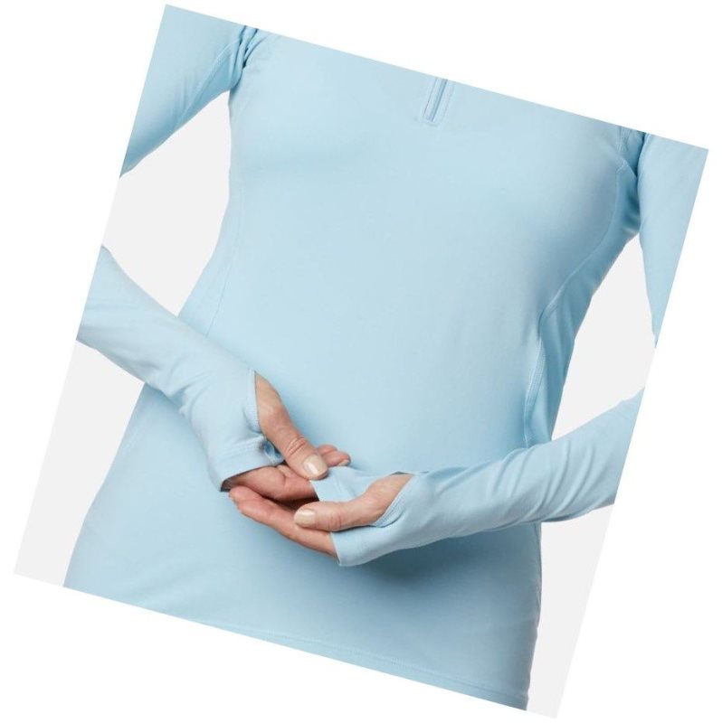 Columbia Midweight Stretch Baselayer Long Sleeve Half Zip Sweatshirt Kadın Mavi | 70651-HLFU