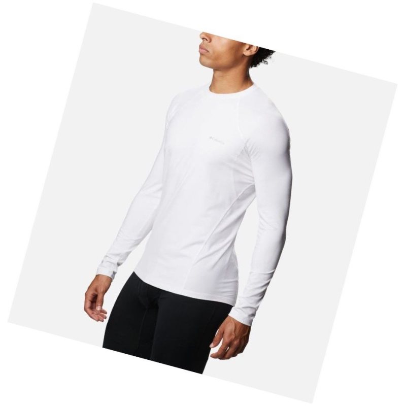 Columbia Midweight Stretch Baselayer Long Sleeve Sweatshirt Erkek Beyaz | 43702-TDPQ