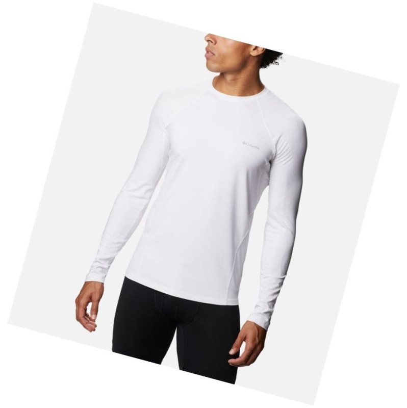 Columbia Midweight Stretch Baselayer Long Sleeve Sweatshirt Erkek Beyaz | 43702-TDPQ