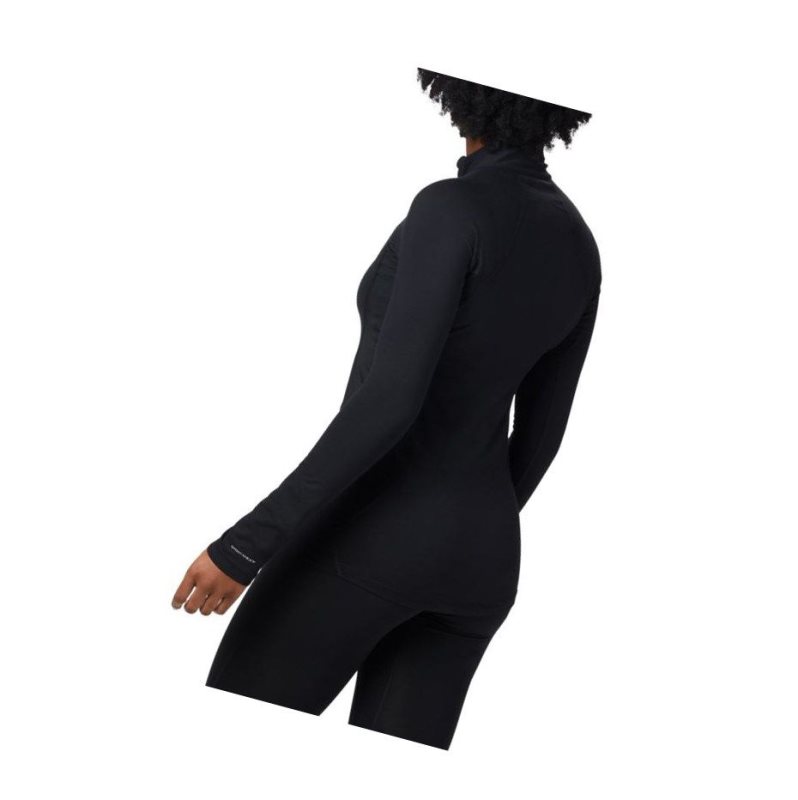 Columbia Midweight Stretch Baselayer Long Sleeve Half Zip Sweatshirt Kadın Siyah | 29184-LZCJ