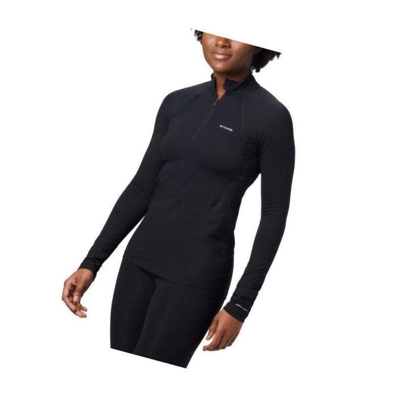 Columbia Midweight Stretch Baselayer Long Sleeve Half Zip Sweatshirt Kadın Siyah | 29184-LZCJ