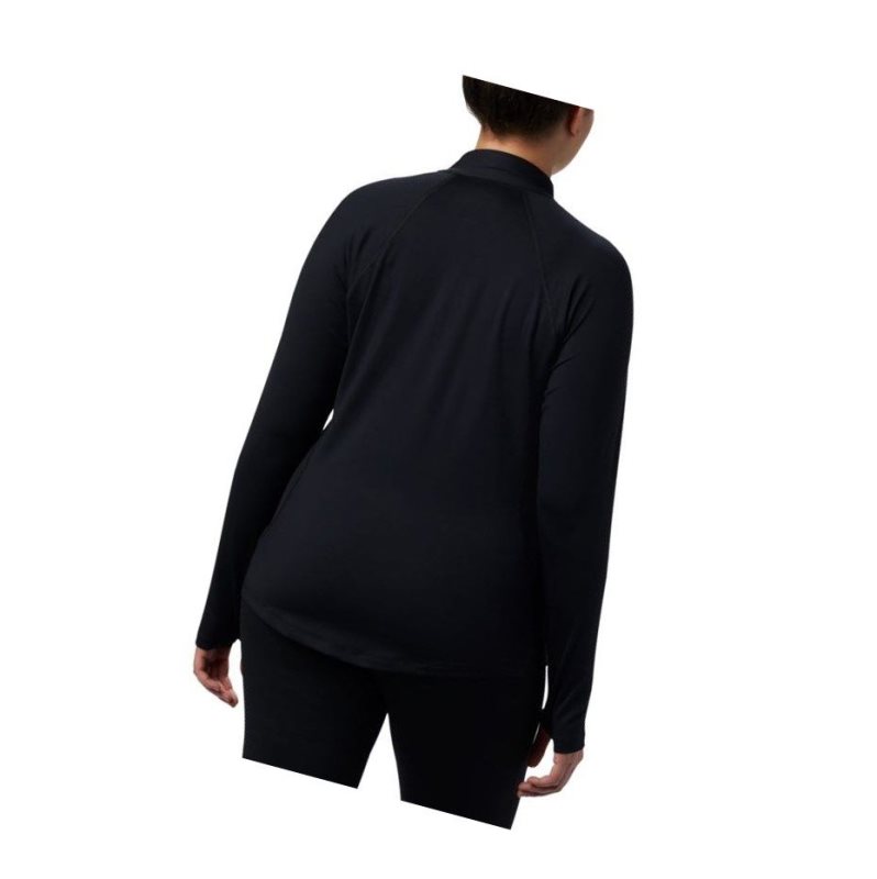 Columbia Midweight Stretch Long Sleeve Half Zip Plus Size Sweatshirt Kadın Siyah | 46085-PGVO