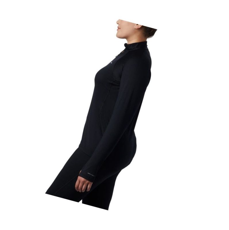 Columbia Midweight Stretch Long Sleeve Half Zip Plus Size Sweatshirt Kadın Siyah | 46085-PGVO