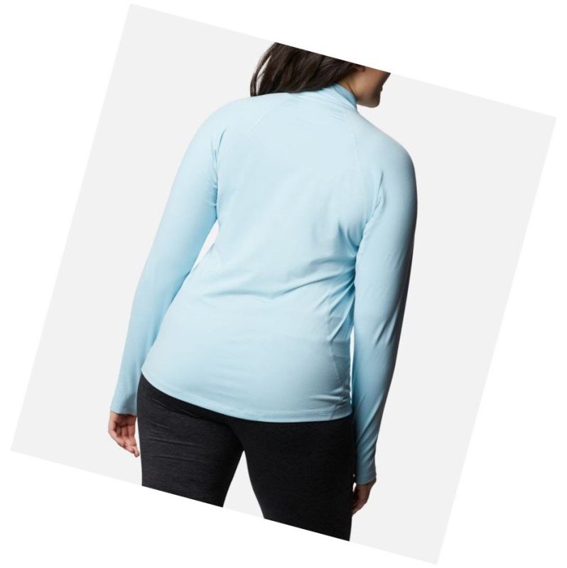Columbia Midweight Stretch Long Sleeve Half Zip Plus Size Sweatshirt Kadın Mavi | 93487-JORQ
