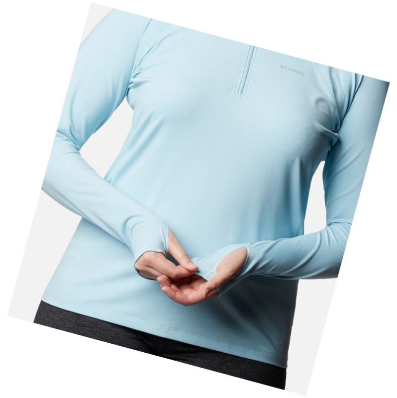 Columbia Midweight Stretch Long Sleeve Half Zip Plus Size Sweatshirt Kadın Mavi | 93487-JORQ
