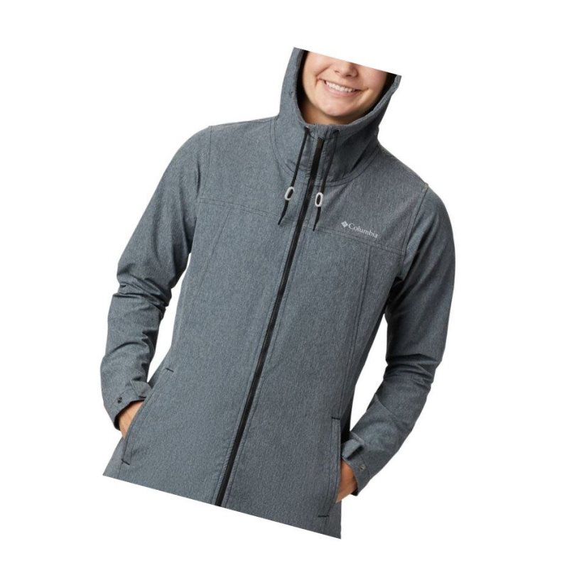 Columbia Miller Peak Long Softshell Mont Kadın Siyah | 79628-AFWE