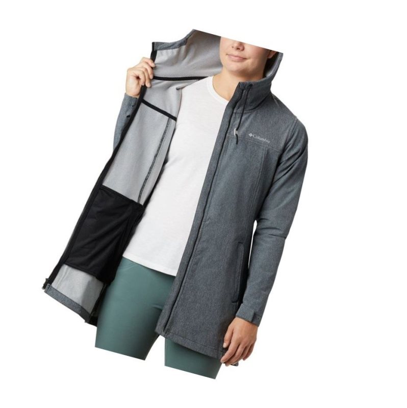 Columbia Miller Peak Long Softshell Mont Kadın Siyah | 79628-AFWE
