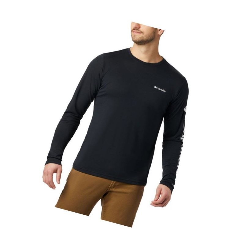 Columbia Miller Valley Long Sleeve Graphic Sweatshirt Erkek Siyah Beyaz | 49587-FHVW