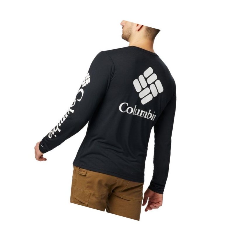 Columbia Miller Valley Long Sleeve Graphic Sweatshirt Erkek Siyah Beyaz | 49587-FHVW