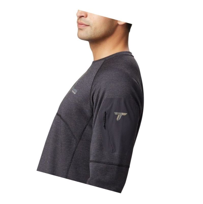 Columbia Mount Defiance Long Sleeve Crew Neck Sweatshirt Erkek Siyah | 59627-KATQ