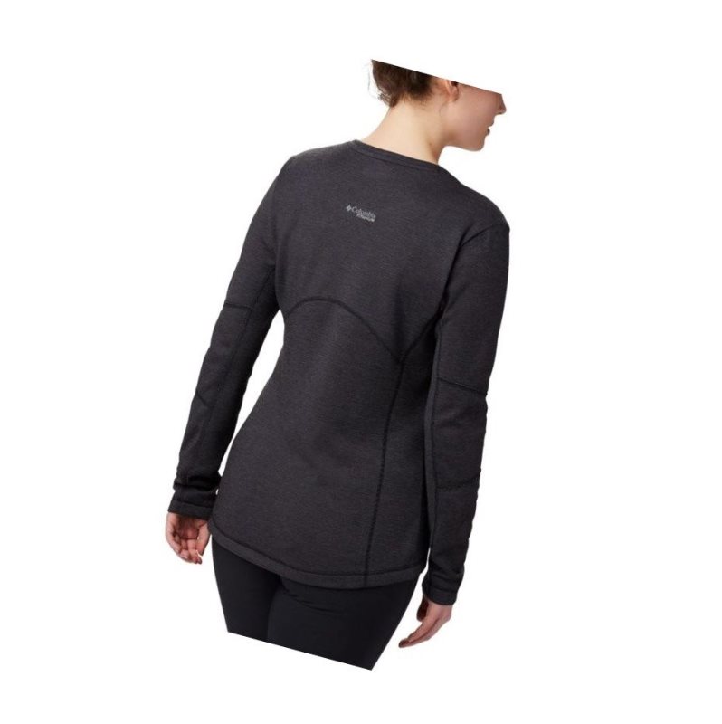 Columbia Mount Defiance Long Sleeve Knit Sweatshirt Kadın Siyah | 08316-BLXQ
