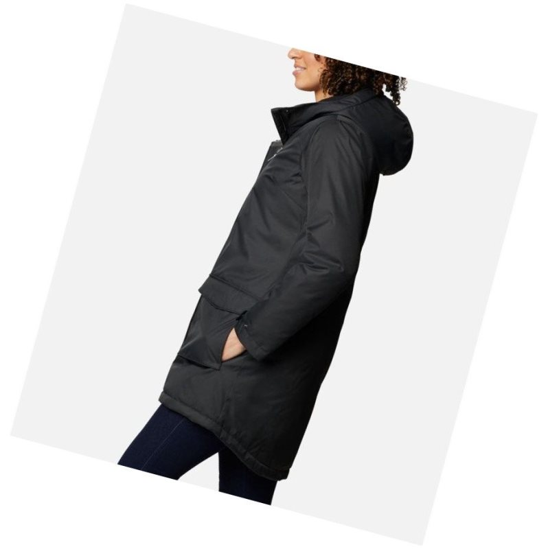 Columbia Mountain City Long Mont Kadın Siyah | 23718-LCFH