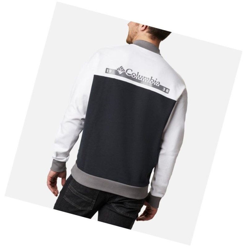 Columbia Mountain View Crew Sweatshirt Erkek Siyah Beyaz Gri | 69210-OKPS