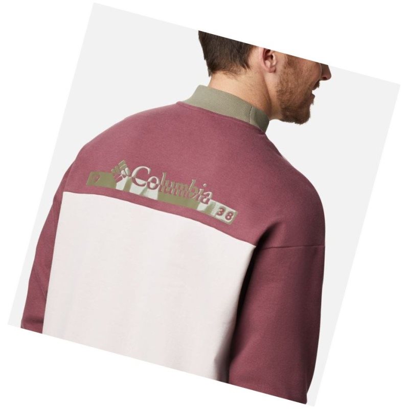 Columbia Mountain View Crew Sweatshirt Erkek Pembe Gri Yeşil | 45231-IHGW