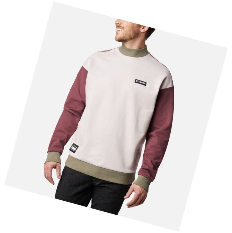 Columbia Mountain View Crew Sweatshirt Erkek Pembe Gri Yeşil | 45231-IHGW