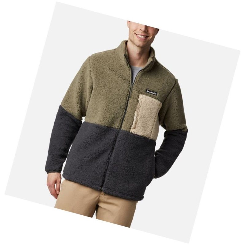Columbia Mountainside Heavyweight Sherpa Fleece Mont Erkek Gri Yeşil Haki | 24379-XEVR