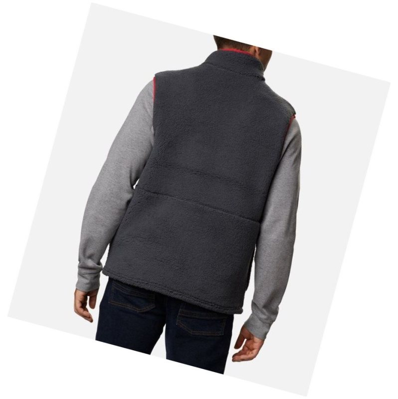 Columbia Mountainside Sherpa Fleece Yelek Erkek Koyu Gri Mavi Kırmızı | 81627-EUBR