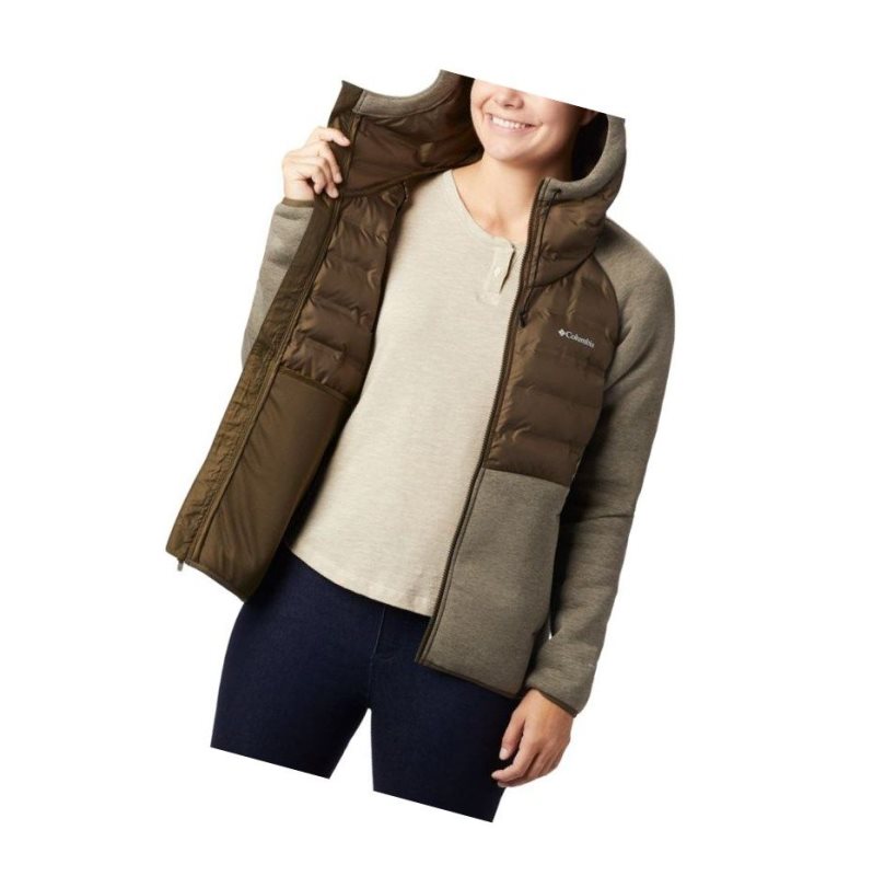 Columbia Northern Comfort Hybrid Kapşonlu Kadın Zeytin Yeşili | 19746-VUSQ