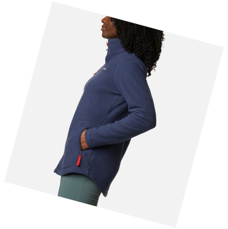 Columbia Northern Reach Full Zip Sherpa Fleece Mont Kadın Lacivert | 61085-JKWU