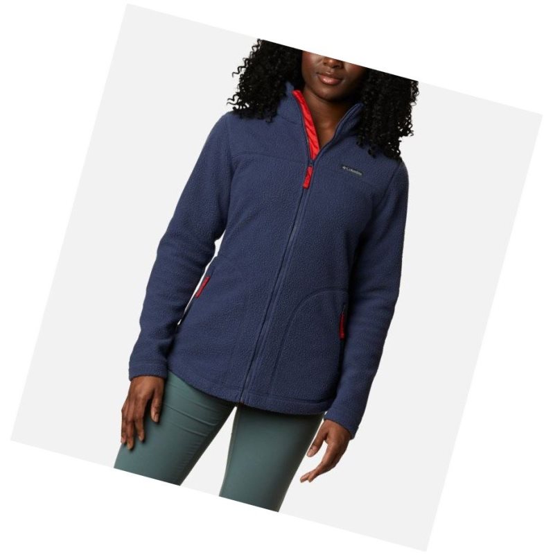 Columbia Northern Reach Full Zip Sherpa Fleece Mont Kadın Lacivert | 61085-JKWU