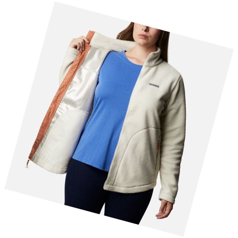 Columbia Northern Reach Full Zip Sherpa Fleece Plus Size Mont Kadın Krema | 94257-KICM