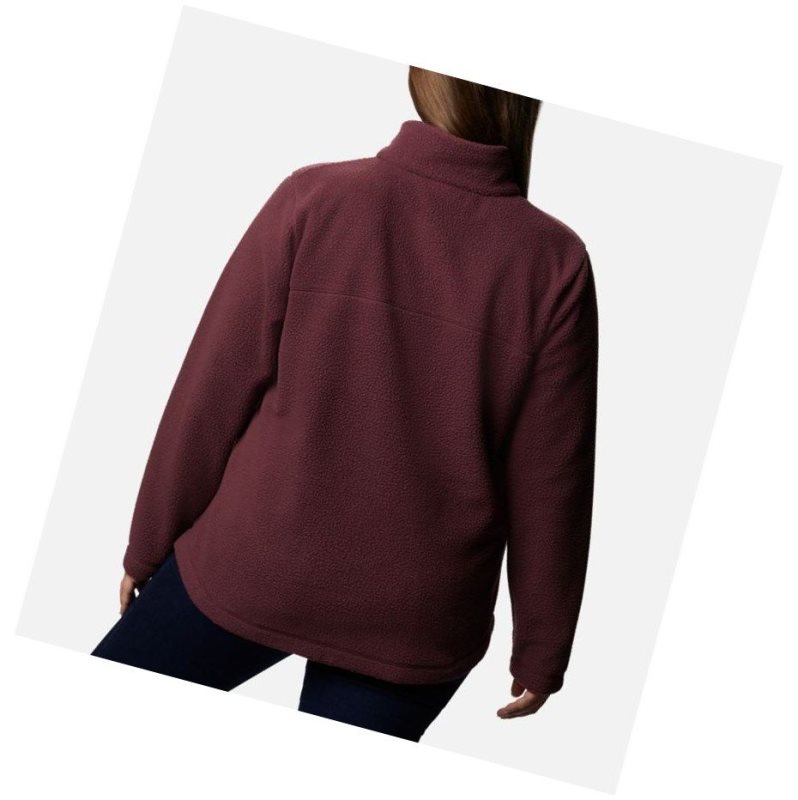 Columbia Northern Reach Full Zip Sherpa Fleece Plus Size Mont Kadın Bordo | 42180-KGAB