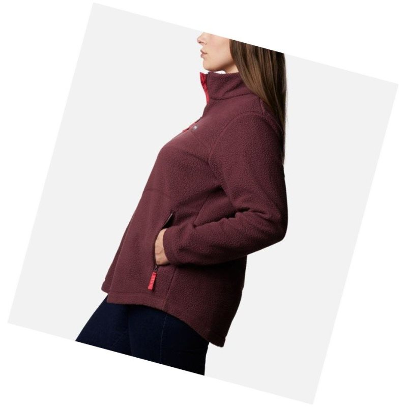 Columbia Northern Reach Full Zip Sherpa Fleece Plus Size Mont Kadın Bordo | 42180-KGAB