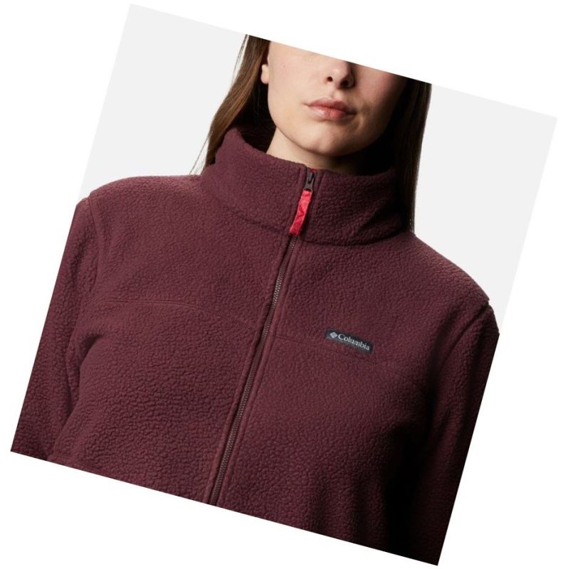 Columbia Northern Reach Full Zip Sherpa Fleece Plus Size Mont Kadın Bordo | 42180-KGAB