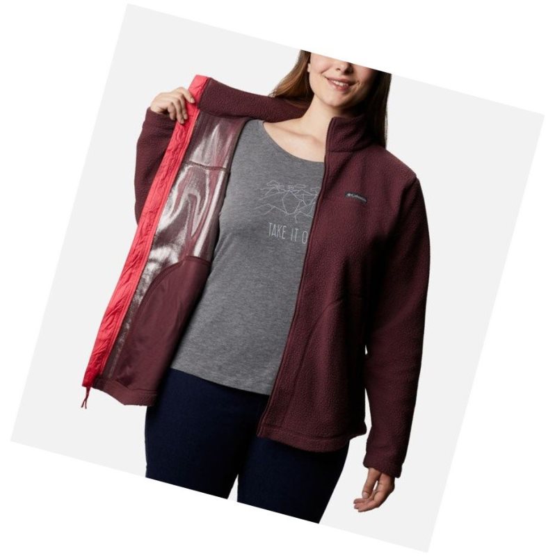 Columbia Northern Reach Full Zip Sherpa Fleece Plus Size Mont Kadın Bordo | 42180-KGAB