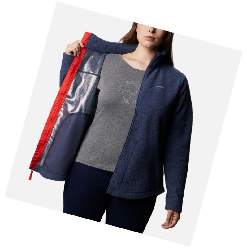 Columbia Northern Reach Full Zip Sherpa Fleece Plus Size Mont Kadın Lacivert | 20946-BHET