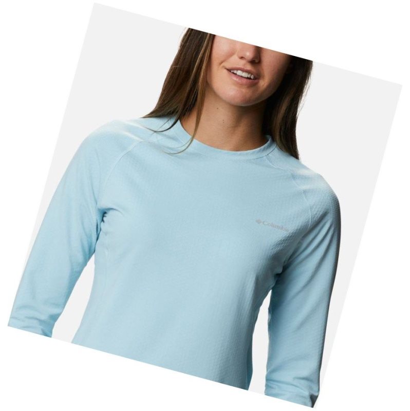 Columbia Omni-Heat 3D Knit Crew II Baselayer Sweatshirt Kadın Mavi | 16253-UXLM