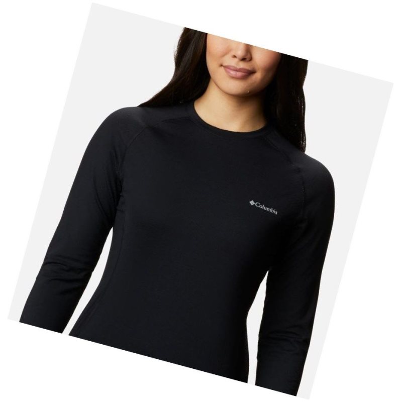 Columbia Omni-Heat 3D Knit Crew II Baselayer Sweatshirt Kadın Siyah | 05698-XHLS