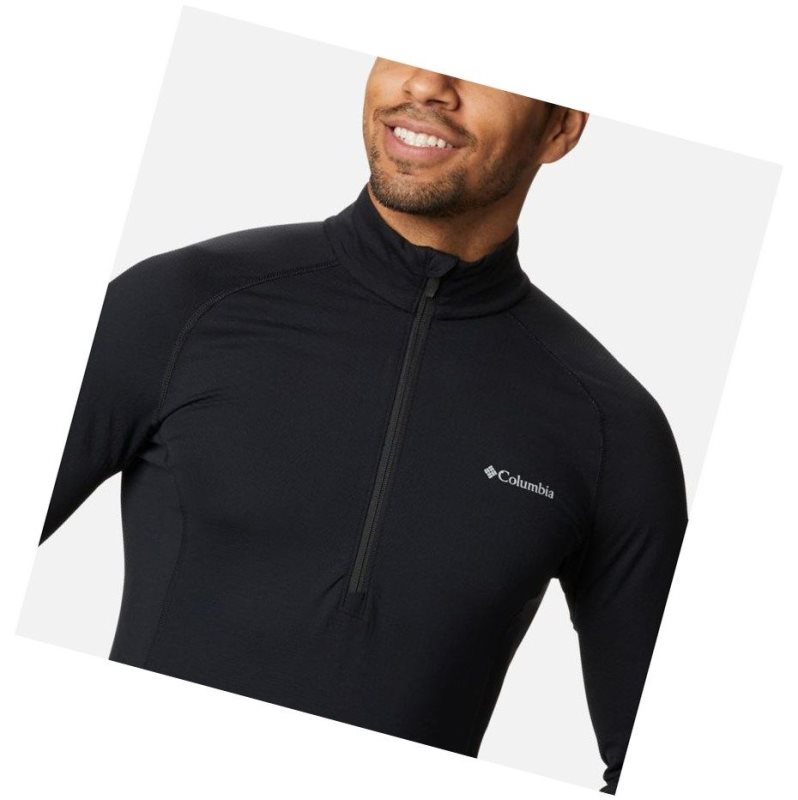 Columbia Omni-Heat 3D Knit Half Zip II Baselayer Sweatshirt Erkek Siyah | 57260-CITH