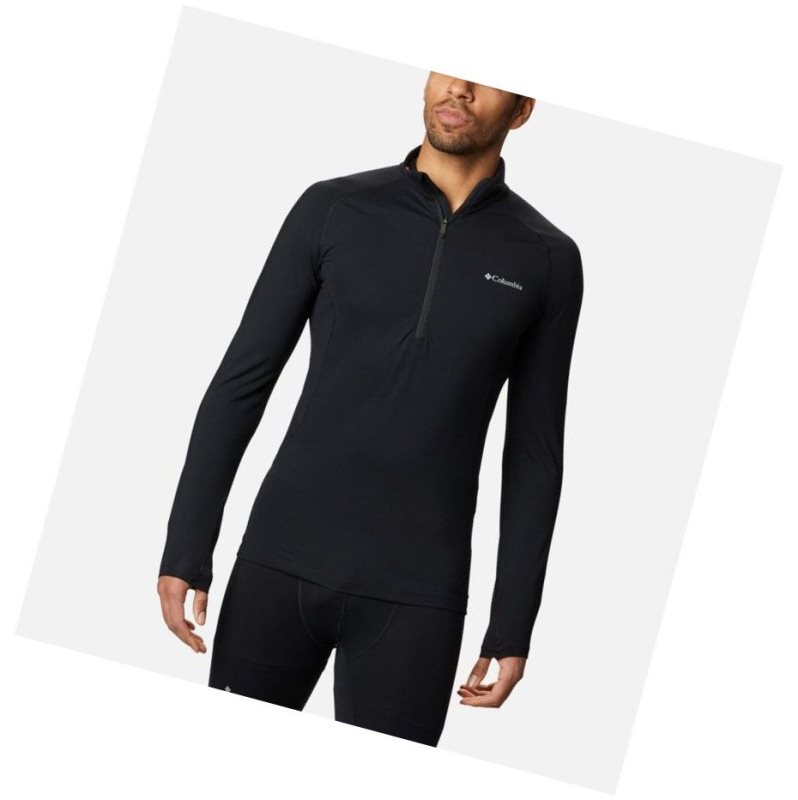 Columbia Omni-Heat 3D Knit Half Zip II Baselayer Sweatshirt Erkek Siyah | 57260-CITH