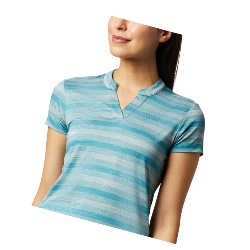 Columbia Omni-Wick Chatter Polo Gömlek Kadın Mavi | 92741-AKVS
