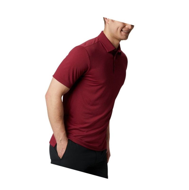 Columbia Omni-Wick One Swing Polo Gömlek Erkek Koyu Kırmızı | 69245-IHQY