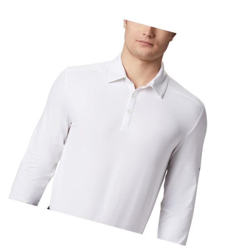 Columbia Omni-Wick Pin High LS Polo Gömlek Erkek Beyaz | 68742-CSAH