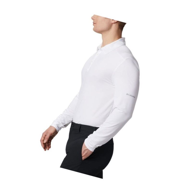 Columbia Omni-Wick Pin High LS Polo Gömlek Erkek Beyaz | 68742-CSAH