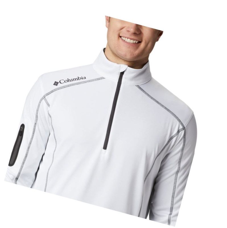 Columbia Omni-Wick Shotgun Quarter-Zip Sweatshirt Erkek Beyaz | 23856-XYBD