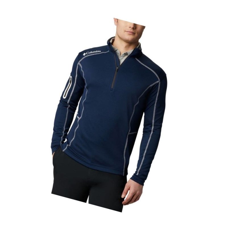 Columbia Omni-Wick Shotgun Quarter-Zip Sweatshirt Erkek Lacivert | 20591-TRDY
