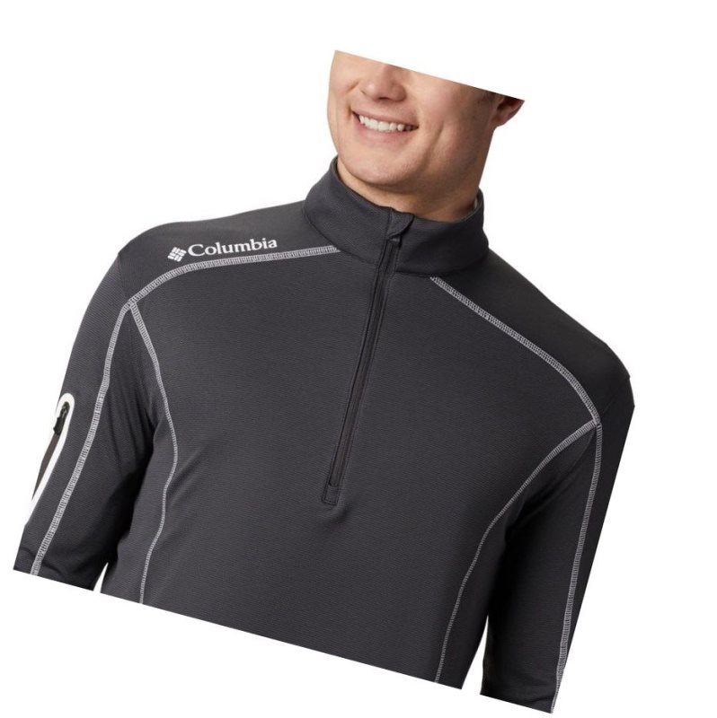 Columbia Omni-Wick Shotgun Quarter-Zip Sweatshirt Erkek Gri | 07851-TIVZ