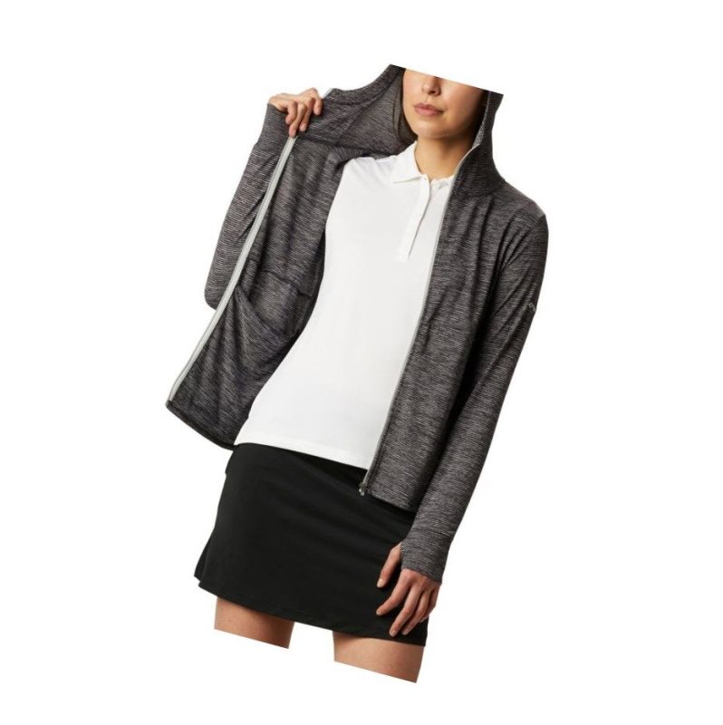 Columbia Omni-Wick Sky Full Zip Long Sleeve Sweatshirt Kadın Siyah | 34658-KFOB