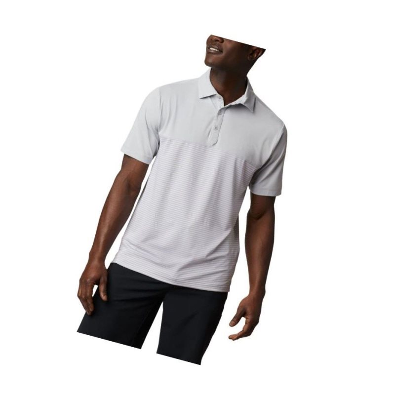 Columbia Omni-Wick Stacked Polo Gömlek Erkek Gri | 83714-YAGF