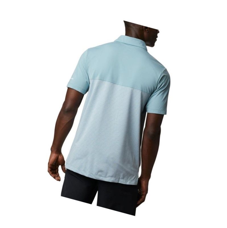 Columbia Omni-Wick Stacked Polo Gömlek Erkek Mavi | 96587-JQKT