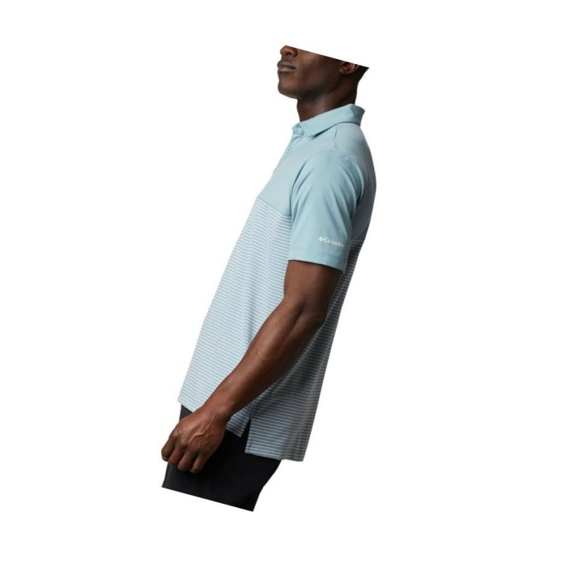 Columbia Omni-Wick Stacked Polo Gömlek Erkek Mavi | 96587-JQKT
